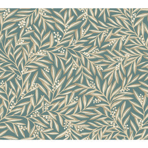 Rowan Teal Wallpaper by Ronald Redding