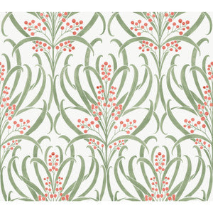 Calluna White & Berry Metallic Wallpaper by Ronald Redding