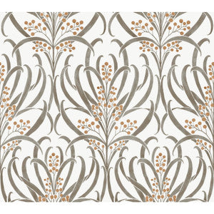 Calluna White & Taupe Metallic Wallpaper by Ronald Redding