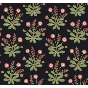 Meadow Flowers Black & Rose Gold Metallic Wallpaper by Ronald Redding