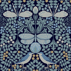 Butterfly Garden Blue Wallpaper by Ronald Redding