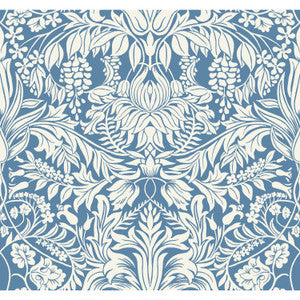 Lockwood Damask Blue Wallpaper by Ronald Redding