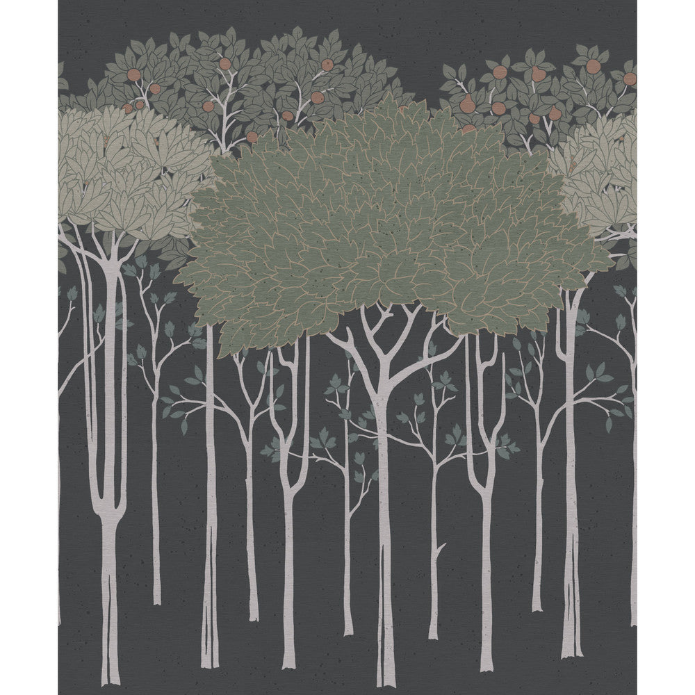 Oakwood Grove Black Wallpaper by Ronald Redding Arts and Crafts Covers about 45 square feet 36-in by 15-ft long roll Unpasted 0 - Fabric Carolina -