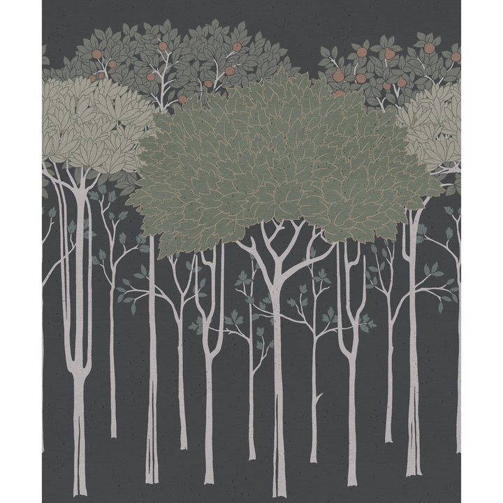 Oakwood Grove Black Wallpaper by Ronald Redding Arts and Crafts Covers about 45 square feet 36-in by 15-ft long roll Unpasted 0 - Fabric Carolina -