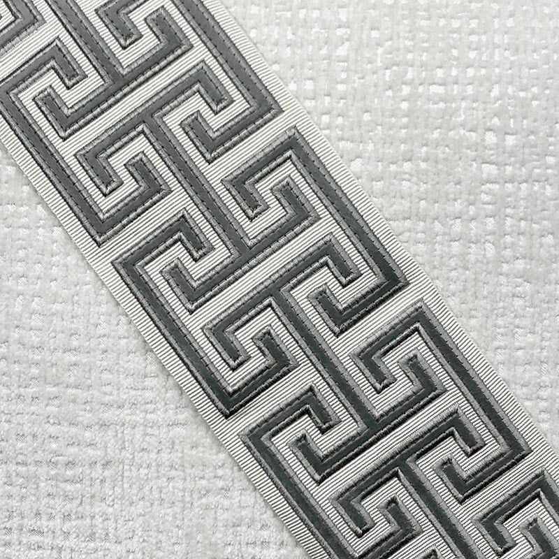 Adler Tape Silver by Magnolia Trim - 46Fibranne/54Rayon China Horizontal: and Vertical: 3.9 - Fabric Carolina -