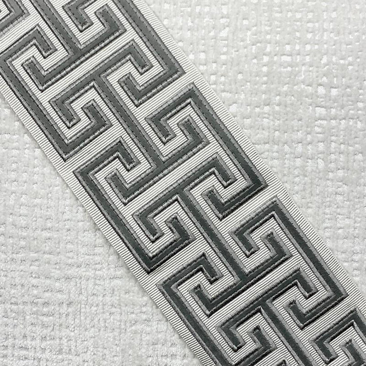 Adler Tape Silver by Magnolia Trim - 46Fibranne/54Rayon China Horizontal: and Vertical: 3.9 - Fabric Carolina -