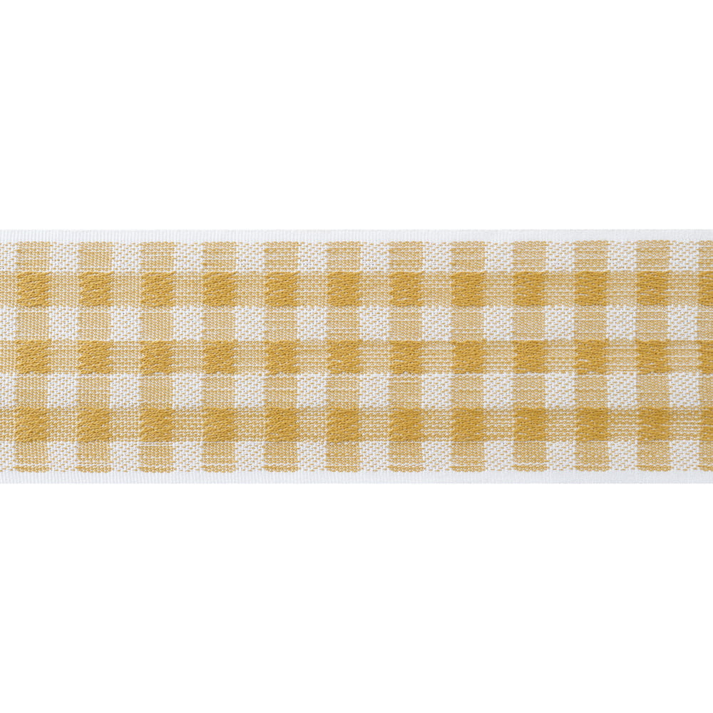 June Tape Soft Gold AE12307 by Thibaut Trim Thibaut Trim June Tape Soft Gold AE12307Trim ISLANDER 100% Cotton U.S.A </p><p>Repeat: H: , V: 3 in  (7.62 cm) - Fabric Carolina -
