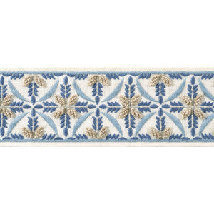 Leila Tape Stone and Blue AE12343 by Thibaut Trim