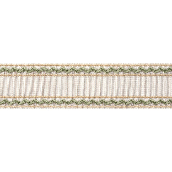 Gabrielle Tape Willow and Soft Gold AE12363 by Thibaut Trim Thibaut Trim Gabrielle Tape Willow and Soft Gold AE12363Trim ISLANDER 96% Polyester, 4% Cotton U.S.A </p><p>Repeat: H: , V: 2.25 in  (5.71 cm) - Fabric Carolina -