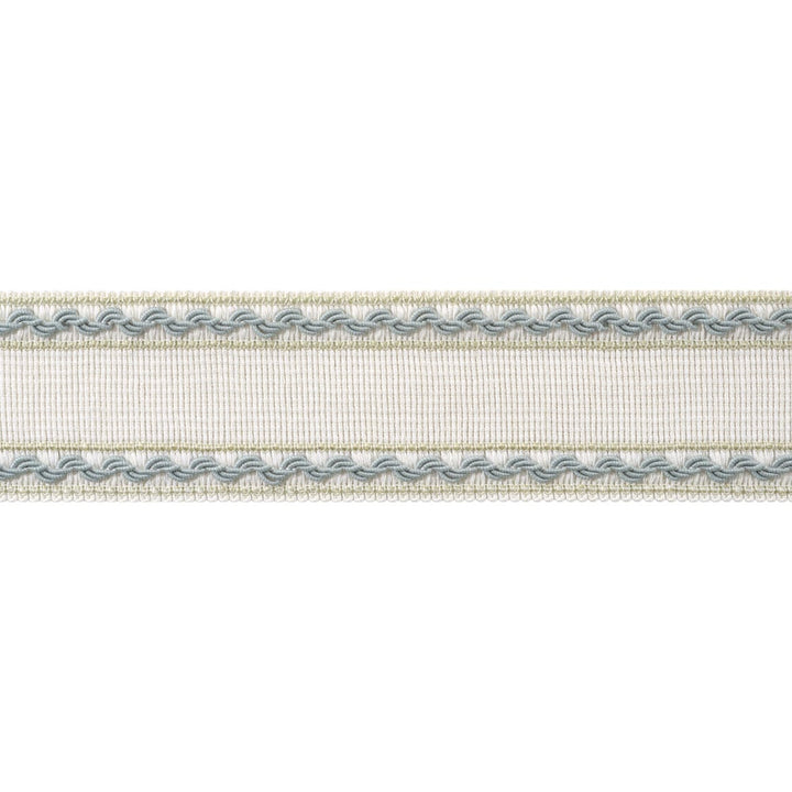 Gabrielle Tape Aqua and Willow AE12367 by Thibaut Trim Thibaut Trim Gabrielle Tape Aqua and Willow AE12367Trim ISLANDER 96% Polyester, 4% Cotton U.S.A </p><p>Repeat: H: , V: 2.25 in  (5.71 cm) - Fabric Carolina -