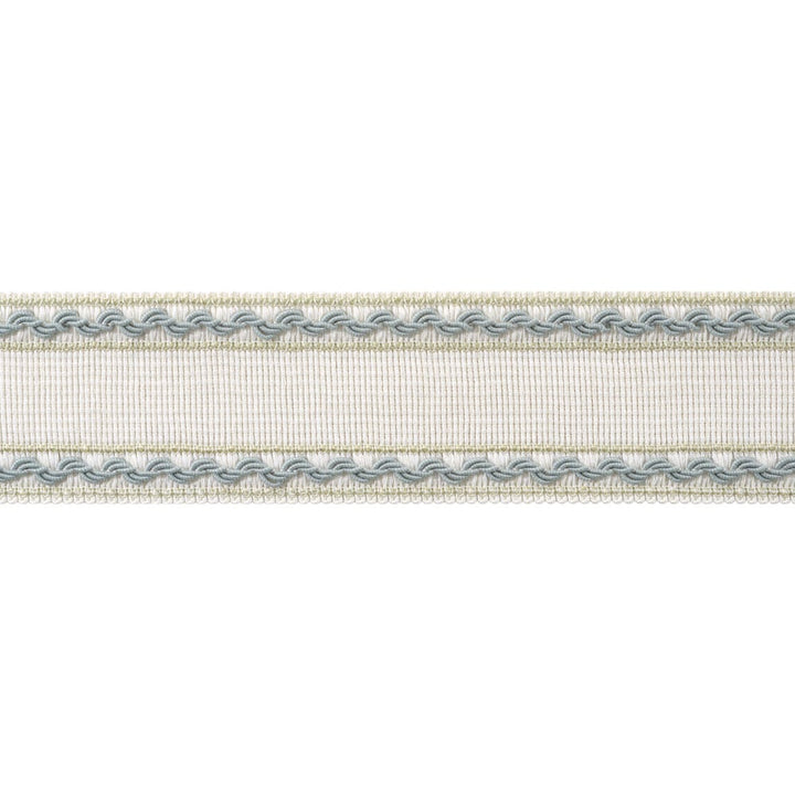 Gabrielle Tape Aqua and Willow AE12367 by Thibaut Trim Thibaut Trim Gabrielle Tape Aqua and Willow AE12367Trim ISLANDER 96% Polyester, 4% Cotton U.S.A </p><p>Repeat: H: , V: 2.25 in  (5.71 cm) - Fabric Carolina -