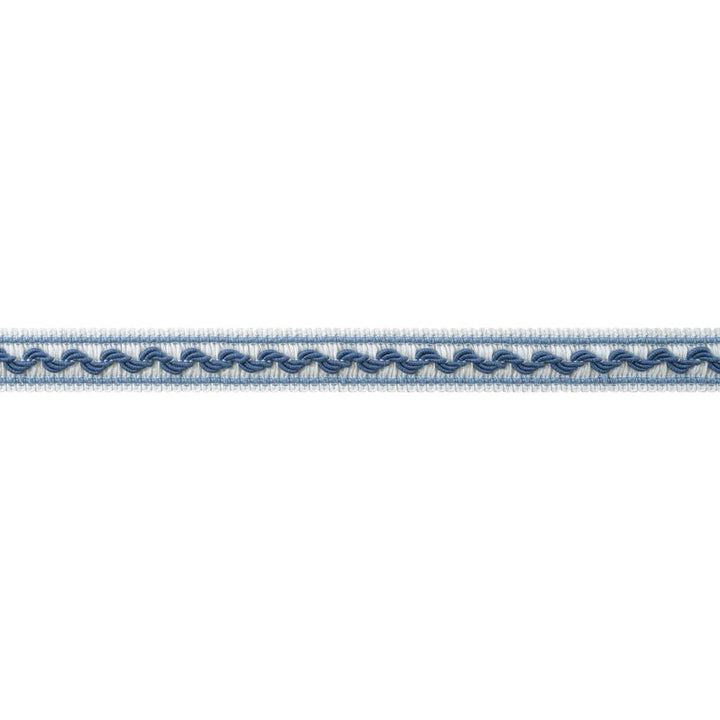 Bree Tape French Blue and Sky AE12377 by Thibaut Trim Thibaut Trim Bree Tape French Blue and Sky AE12377Trim ISLANDER 96% Polyester, 4% Cotton U.S.A </p><p>Repeat: H: , V: 0.75 in  (1.91 cm) - Fabric Carolina -