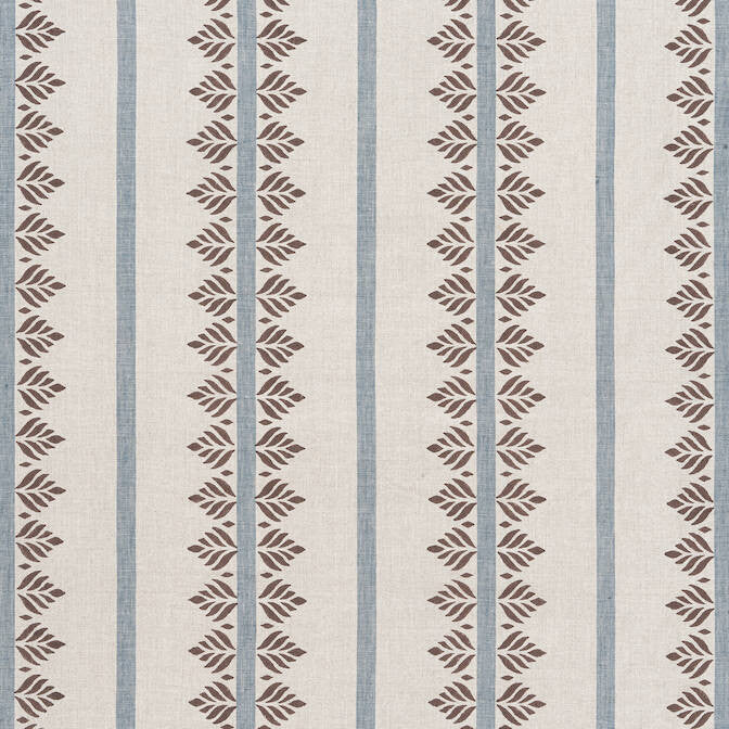 Fern Stripe Brown and Slate AF15106 by Anna French Fabric Anna French Fabric Fern Stripe Brown and Slate AF15106Fabric Antilles Fabric Book 100% Linen INDIA </p><p>Repeat: V: 7.5 54 - Fabric Carolina -