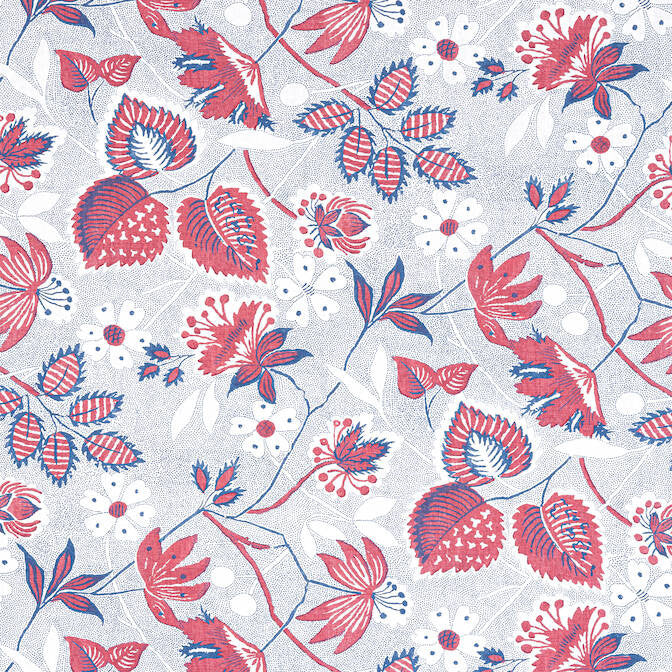 Indienne Hazel Red and Blue AF15115 by Anna French Fabric Anna French Fabric Indienne Hazel Red and Blue AF15115Fabric Antilles Fabric Book 100% Linen UNITED KINGDOM </p><p>Repeat: V: 24 54 - Fabric Carolina -