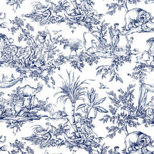 Antilles Toile Navy AF15171 by Anna French Fabric