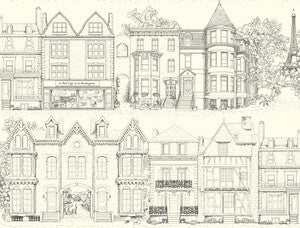 Browntone Terrace Black Wallpaper by Ashford House