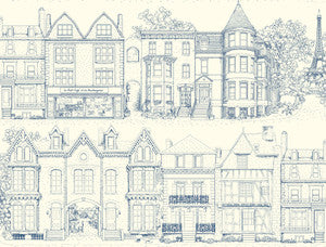 Browntone Terrace Blue Wallpaper by Ashford House