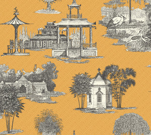 Mandarin Yellow Wallpaper by Ashford House