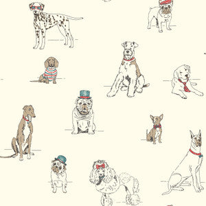 Dog's Life Red & Blue Wallpaper by Ashford House