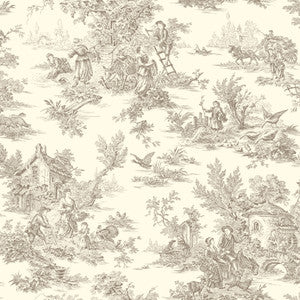 Champagne Brown & White Wallpaper by York Wallcoverings