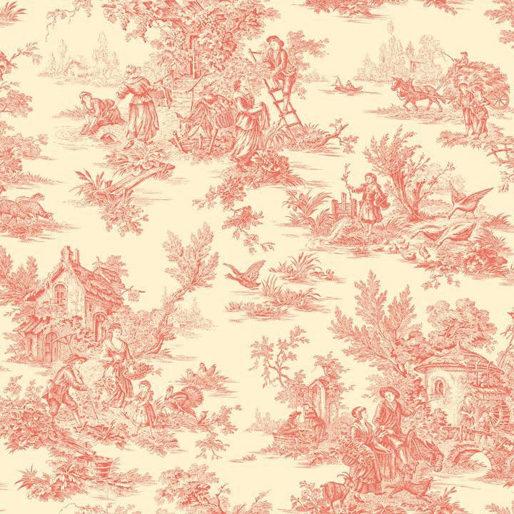 Champagne Orange & Yellow Wallpaper by Ashford House Ashford Toiles Covers about 56.4 square feet 20.5-in by 33-ft long roll Prepasted 20.5 - Fabric Carolina -