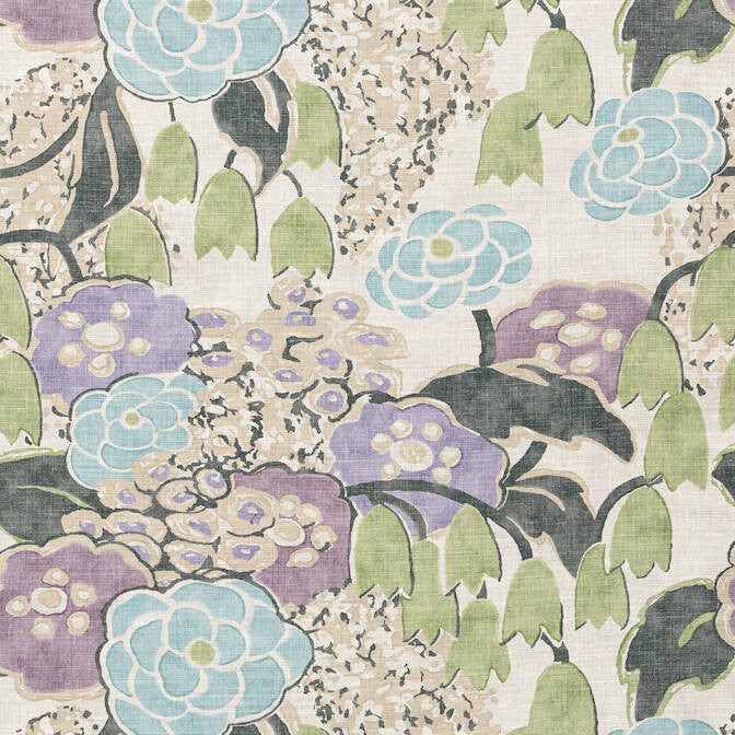 Laura Lavender and Green AF23101 by Anna French Fabric Anna French Fabric Laura Lavender and Green AF23101Fabric Willow Tree Fabric Book 60% Linen, 30% Cot, 10% Nylon SCOTLAND </p><p>Repeat: V: 24.5 54 - Fabric Carolina -