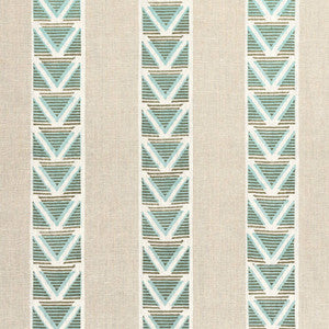 Burton Stripe Linen and Turquoise AF23121 by Anna French Fabric