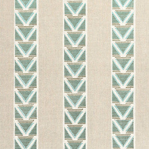 Burton Stripe Linen and Turquoise AF23121 by Anna French Fabric