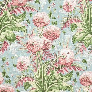 Dahlia Coral on Robin's Egg AF24537 by Anna French Fabric