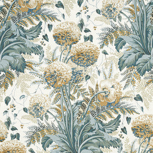 Dahlia Soft Gold on Cream AF24539 by Anna French Fabric