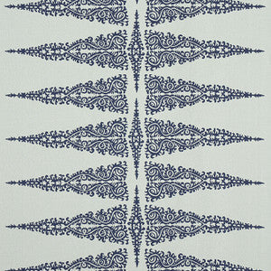 Ellery Stripe Navy on Soft Teal AF24548 by Anna French Fabric