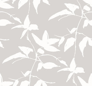 Persimmon Leaf Grey Wallpaper by Ronald Redding