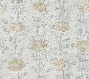 French Marigold Gold & White Wallpaper by Ronald Redding