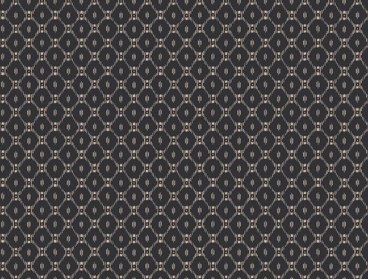 Fretwork Black Wallpaper by Ronald Redding Tea Garden Covers about 60.8 square feet 27-in by 27-ft long roll Unpasted 20.5 - Fabric Carolina -