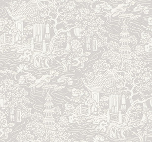 Chinoiserie Grey Wallpaper by Ronald Redding