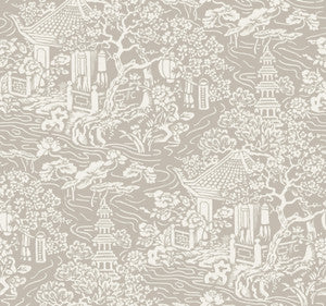 Chinoiserie Beige Wallpaper by Ronald Redding