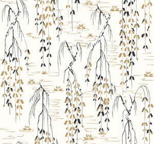 Willow Branches White & Black Wallpaper by Ronald Redding