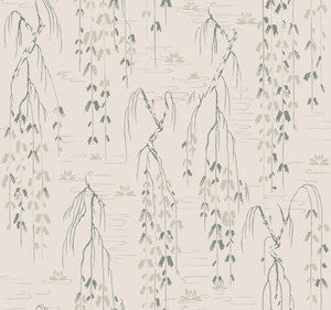 Willow Branches Green Wallpaper by Ronald Redding