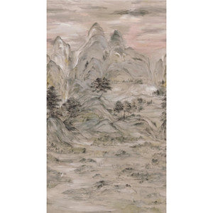 Misty Mountain Taupe Wall Mural by Ronald Redding
