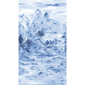 Misty Mountain Blue Wall Mural by Ronald Redding