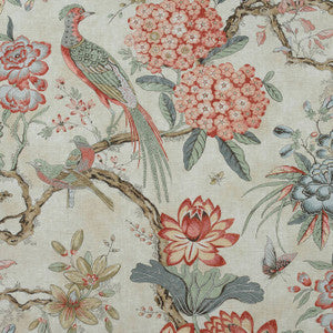 Villeneuve Coral on Flax AF72992 by Anna French Fabric