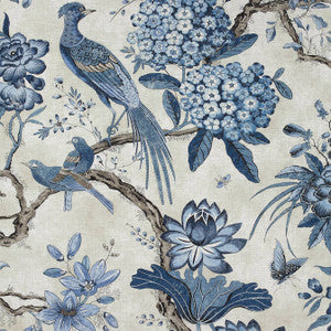 Villeneuve Blue on Flax AF72994 by Anna French Fabric