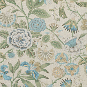Cleo Sky Blue and Green AF9620 by Anna French Fabric