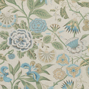 Cleo Sky Blue and Green AF9620 by Anna French Fabric