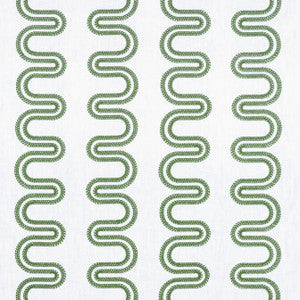 Herriot Way Embroidery Green on White AF9635 by Anna French Fabric