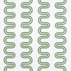 Herriot Way Embroidery Green on White AF9635 by Anna French Fabric