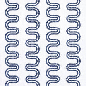 Herriot Way Embroidery Navy on White AF9636 by Anna French Fabric