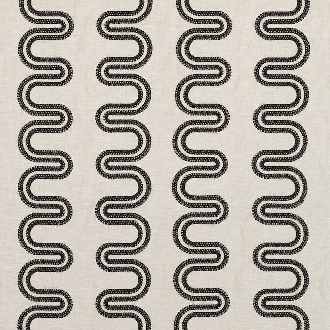 Herriot Way Embroidery Black on Flax AF9637 by Anna French Fabric Anna French Fabric Herriot Way Embroidery Black on Flax AF9637Fabric Savoy Fabric Book 90% Linen, 10% Spun Polyester INDIA </p><p>Repeat: V: 4 52 - Fabric Carolina -
