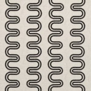 Herriot Way Embroidery Black on Flax AF9637 by Anna French Fabric