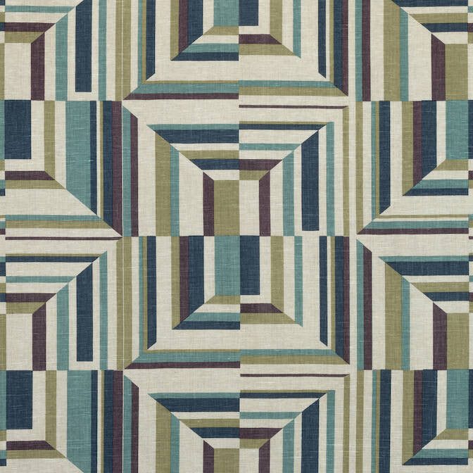 Cubism Plum and Flax AF9651 by Anna French Fabric Anna French Fabric Cubism Plum and Flax AF9651Fabric Savoy Fabric Book 100% Linen INDIA </p><p>Repeat: V: 15.5 54 - Fabric Carolina -